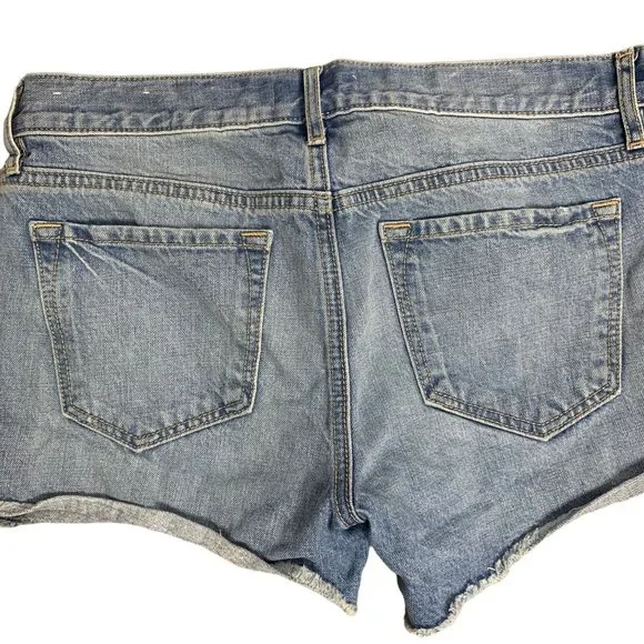 Ann Taylor Loft Cutoff Denim Shorts 27 Med Wash Cotton Pockets Button Zip - Picture 4 of 5